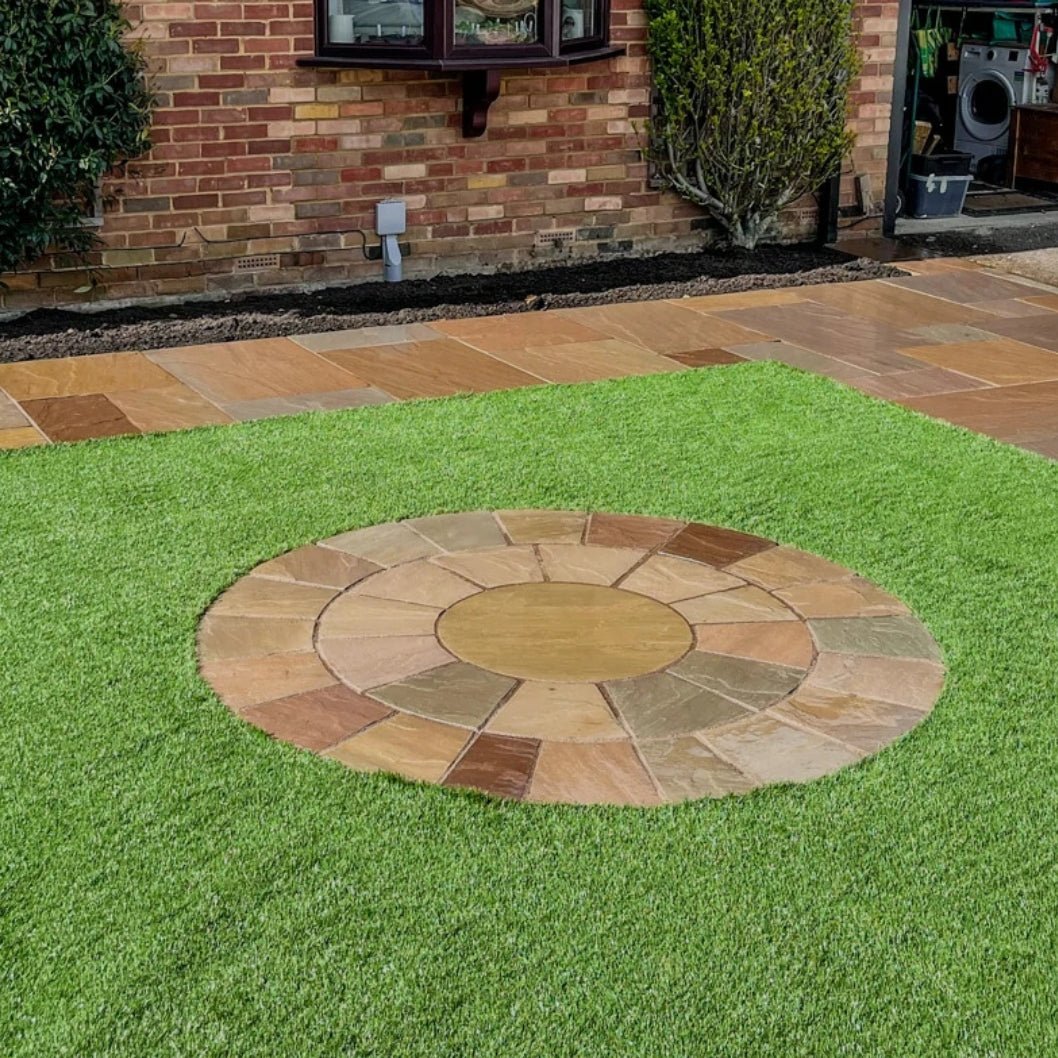 Imperial Green Indian 22mm Sandstone Circle Kit - Riven - JJ Building Materials