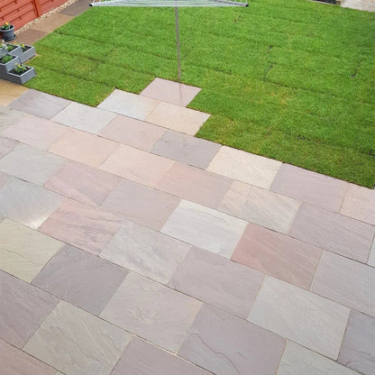 Imperial Green Indian 22mm Sandstone Paving Slabs - Riven - JJ Building Materials