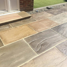 Imperial Green Indian 22mm Sandstone Paving Slabs - Riven - JJ Building Materials