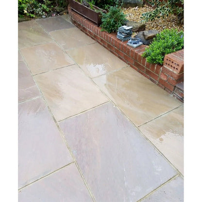 Imperial Green Indian 22mm Sandstone Paving Slabs - Riven - JJ Building Materials