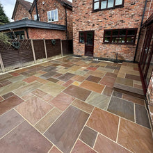 Imperial Green Indian 22mm Sandstone Paving Slabs - Riven - Patio Kit - JJ Building Materials