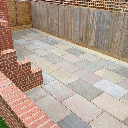 Imperial Green Indian 22mm Sandstone Paving Slabs – Tumbled - JJ Building Materials