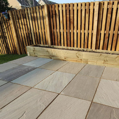 Imperial Green Indian 22mm Sandstone Paving Slabs – Tumbled - JJ Building Materials