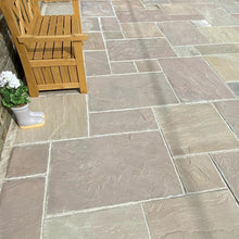 Imperial Green Indian 22mm Sandstone Paving Slabs - Tumbled - Patio Kit - JJ Building Materials