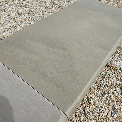 Imperial Green Indian 40mm Sandstone - Bullnose Coping Stones - Sawn & Honed - 600×300mm - JJ Building Materials