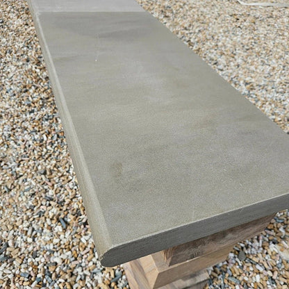 Imperial Green Indian 40mm Sandstone - Bullnose Coping Stones - Sawn & Honed - 600×300mm - JJ Building Materials