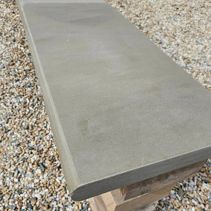 Imperial Green Indian 40mm Sandstone - Bullnose Coping Stones - Sawn & Honed - 600×300mm - JJ Building Materials