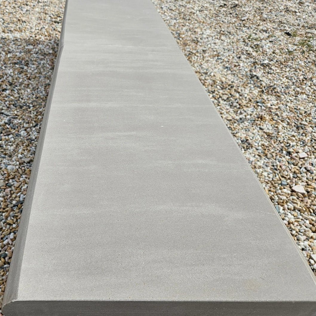 Imperial Green Indian 40mm Sandstone - Bullnose Coping Stones - Sawn & Honed - 600×300mm - JJ Building Materials