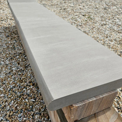 Imperial Green Indian 40mm Sandstone - Bullnose Coping Stones - Sawn & Honed - 600×300mm - JJ Building Materials