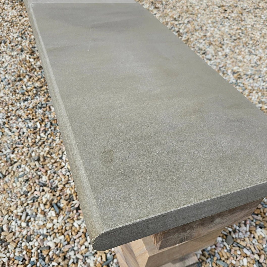Imperial Green Indian 40mm Sandstone - Sawn & Honed - Bullnose Steps - 900 x 400mm - JJ Building Materials