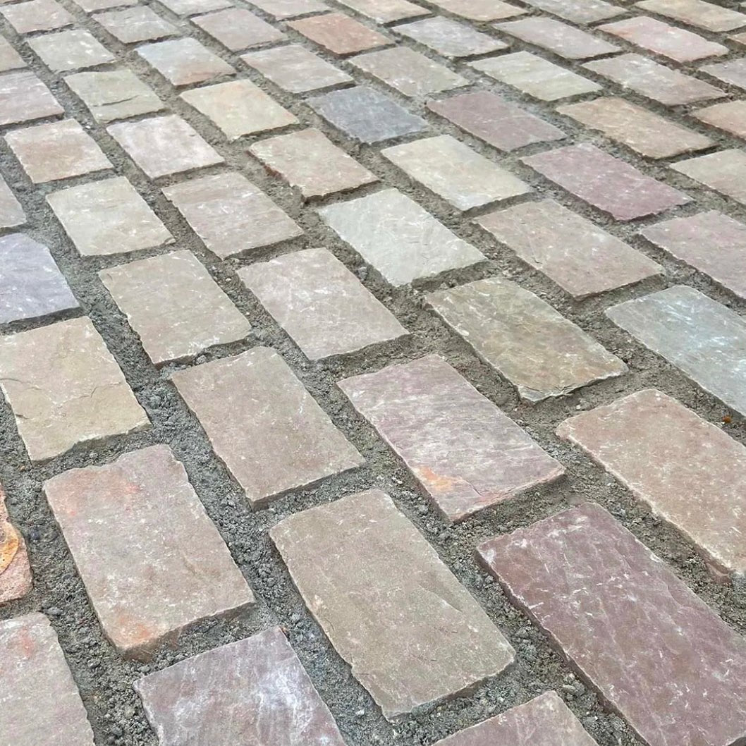 Imperial Green Indian 60mm Sandstone Setts - JJ Building Materials