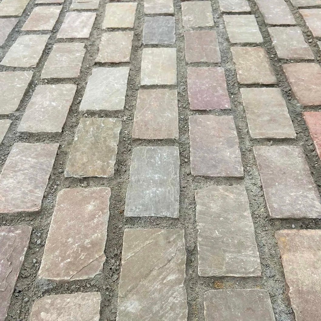 Imperial Green Indian 60mm Sandstone Setts - JJ Building Materials