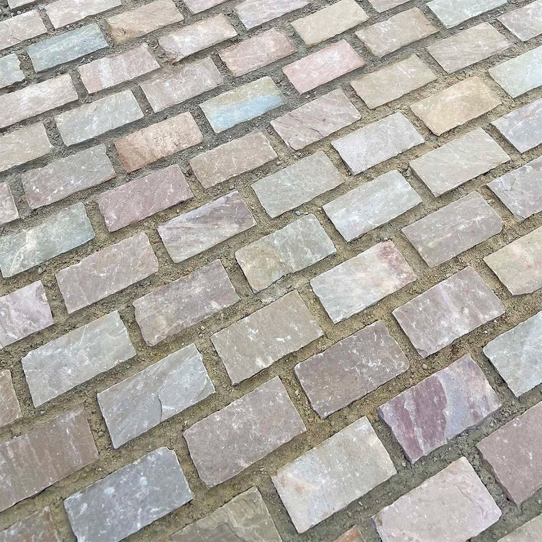 Imperial Green Indian 60mm Sandstone Setts - JJ Building Materials