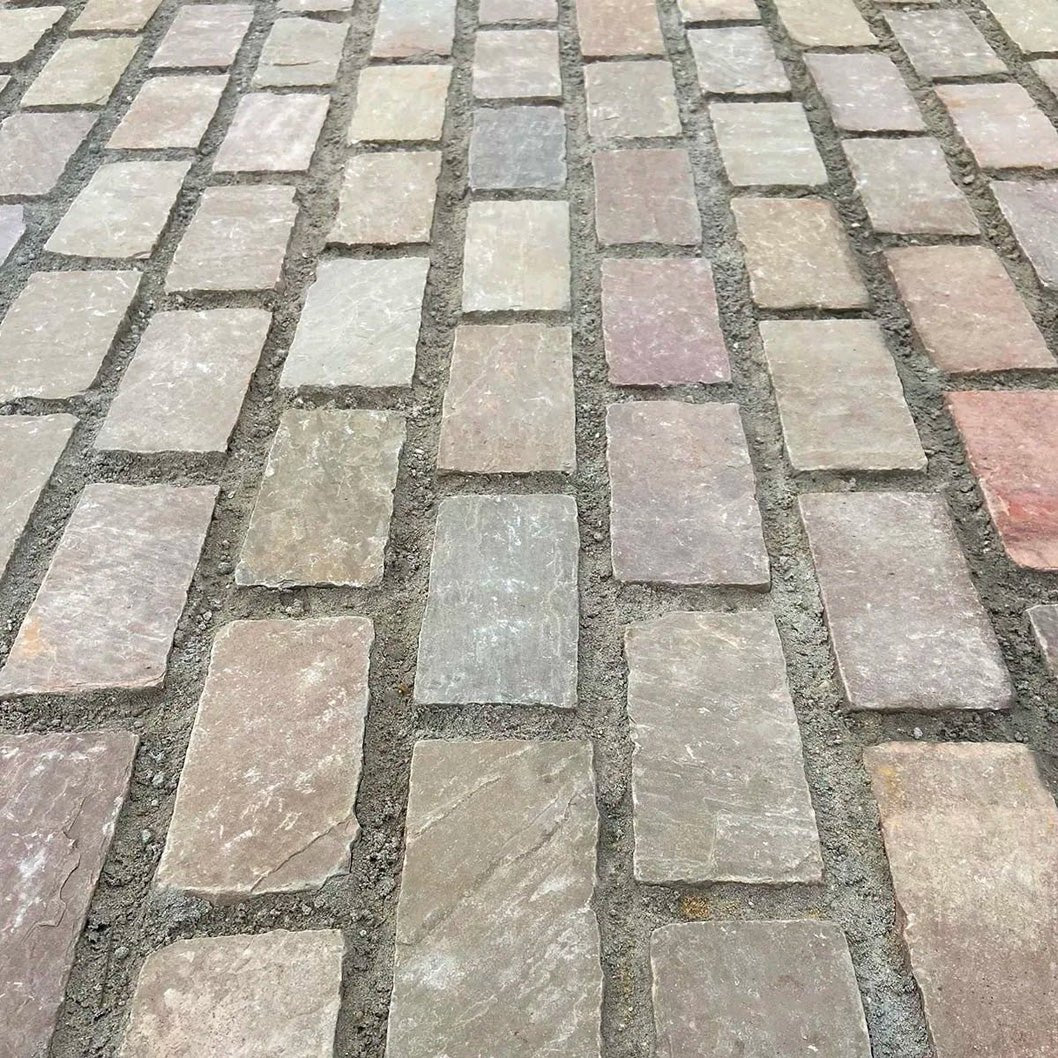 Imperial Green Indian 60mm Sandstone Setts - JJ Building Materials