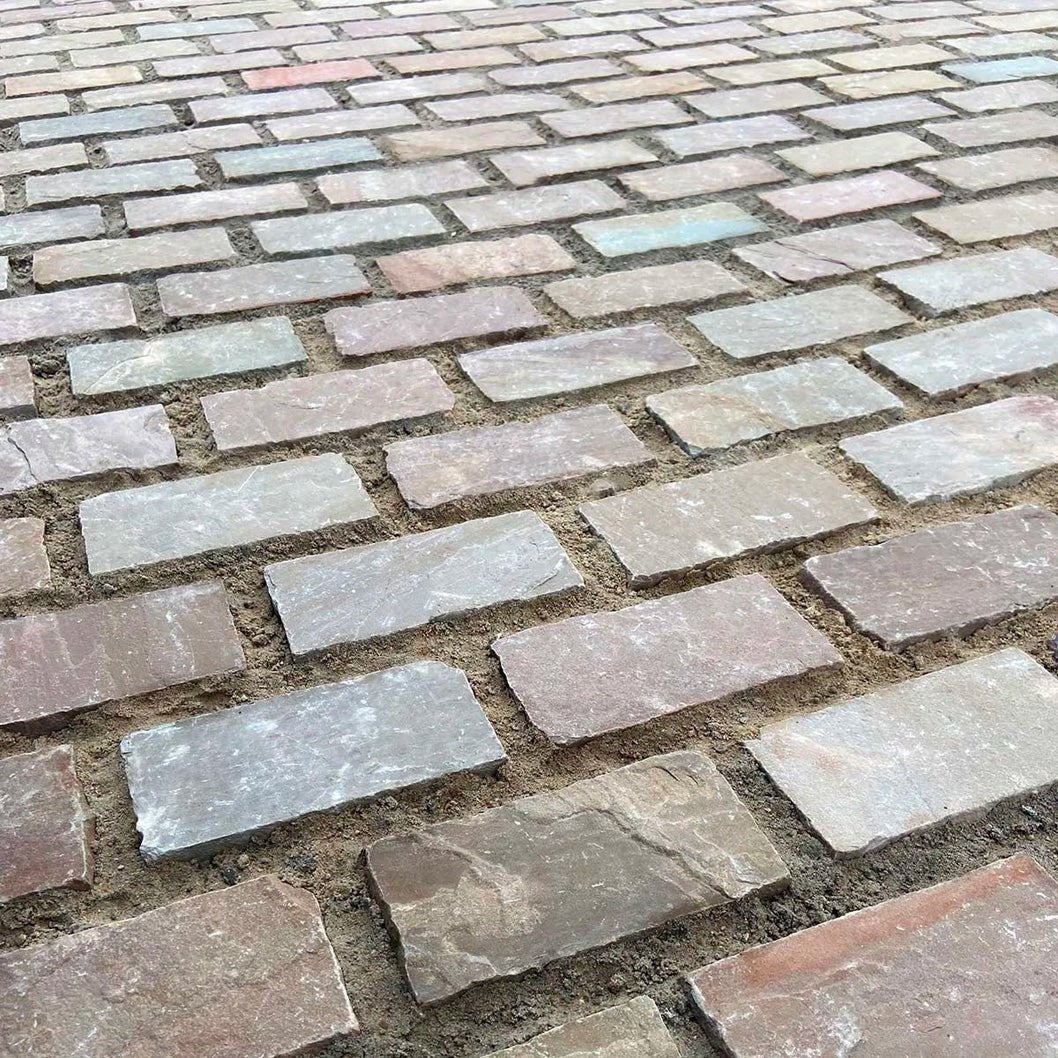 Imperial Green Indian 60mm Sandstone Setts - JJ Building Materials