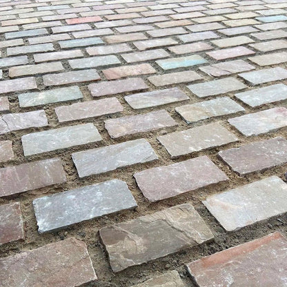 Imperial Green Indian 60mm Sandstone Setts - JJ Building Materials