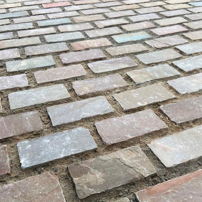 Imperial Green Indian 60mm Sandstone Setts - JJ Building Materials