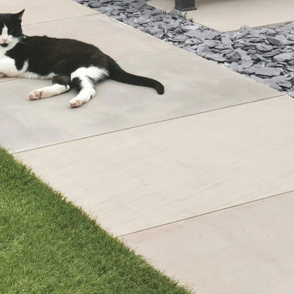 Imperial Green Indian 20mm Sandstone Paving Slabs - Sawn & Honed