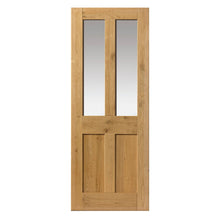 JB Kind 1981x762x35mm Rustic 4 Panel Internal Oak Glazed Door - JJ Building Materials