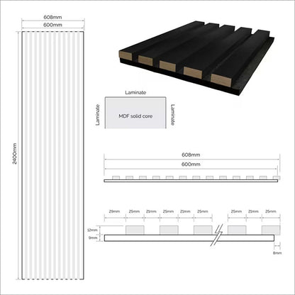 JB Kind 2400x600x21mm Laminate Acoustic Wall Panelling - JJ Building Materials