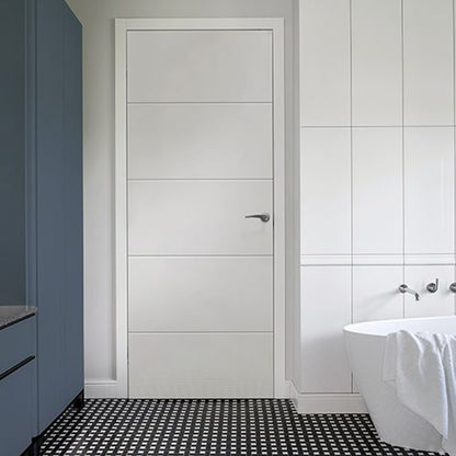 JB Kind 4 Line Horizontal White Internal Door - JJ Building Materials