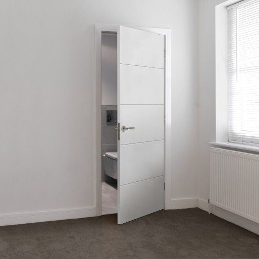 JB Kind 4 Line Horizontal White Internal Fire Door - JJ Building Materials