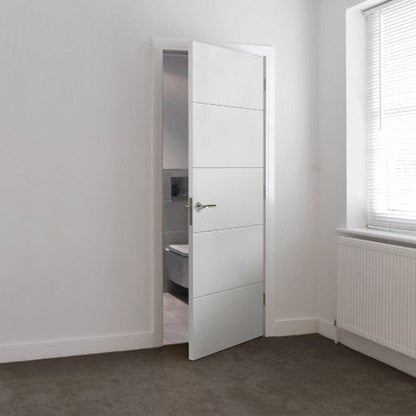 JB Kind 4 Line Horizontal White Internal Fire Door - JJ Building Materials