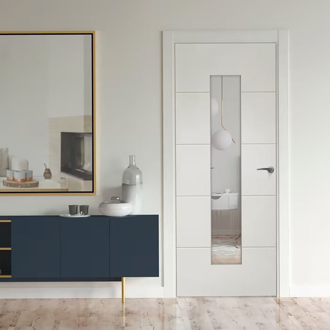JB Kind 4 Line Horizontal White Internal Glazed Door - JJ Building Materials