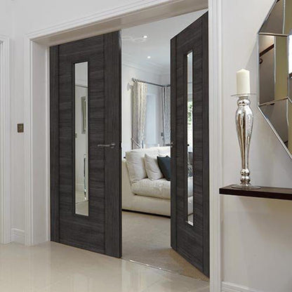 JB Kind Alabama Cinza Fully Finished Laminate Glazed Internal Door - JJ Building Materials