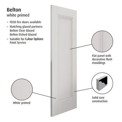 JB Kind Belton White Primed Internal Door - JJ Building Materials