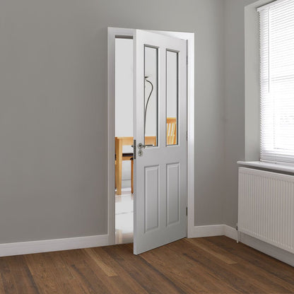 JB Kind Canterbury 2-Light White Primed Glazed Internal Door - JJ Building Materials