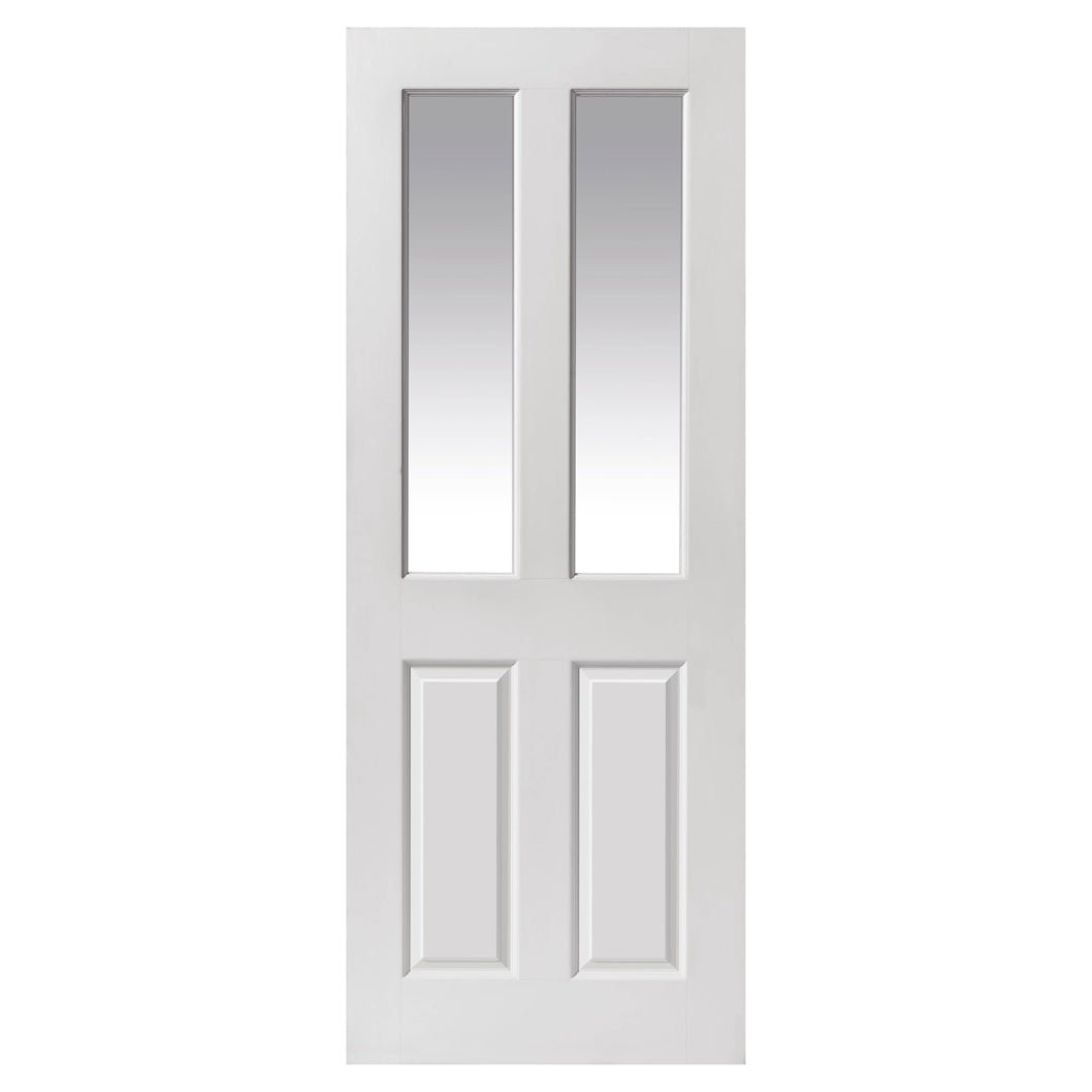 JB Kind Canterbury 2-Light White Primed Glazed Internal Door - JJ Building Materials