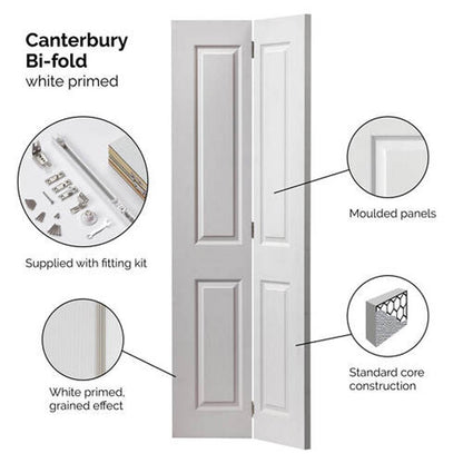 JB Kind Canterbury White Bi-fold Internal Door - JJ Building Materials