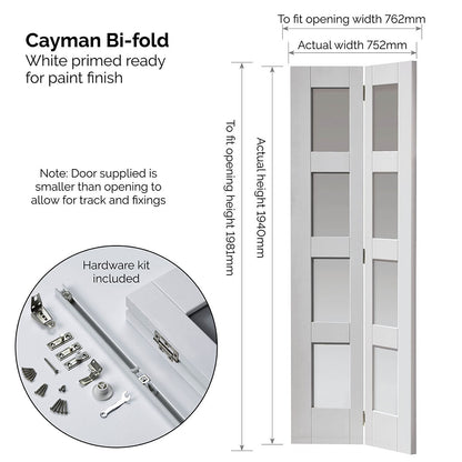 JB Kind Cayman White Glazed Internal Bi-fold Door - JJ Building Materials