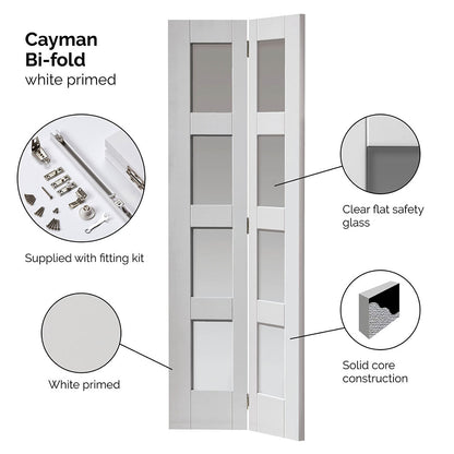 JB Kind Cayman White Glazed Internal Bi-fold Door - JJ Building Materials