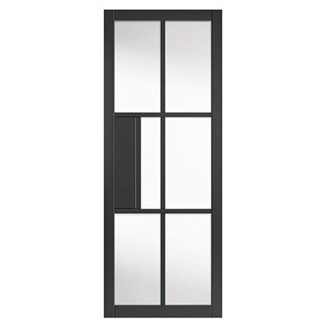 JB Kind Civic Black Clear Glass Internal Door - JJ Building Materials