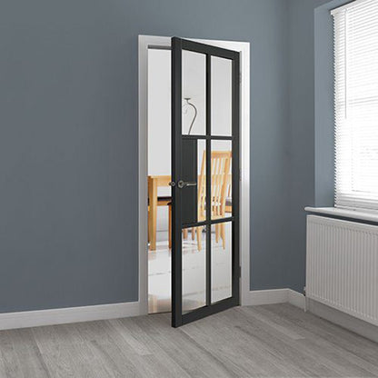 JB Kind Civic Black Clear Glass Internal Door - JJ Building Materials
