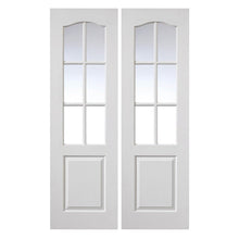 JB Kind Classique 6 Light Internal White Primed Glazed Internal Door Pair - JJ Building Materials