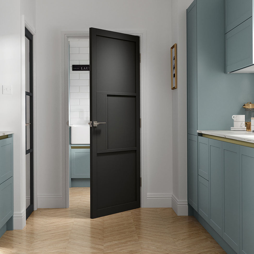 JB Kind Cosmo Black Laminate Internal Door - JJ Building Materials