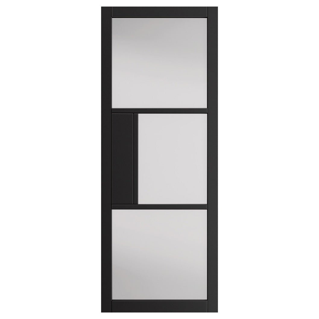 JB Kind Cosmo Glazed Black Laminate Internal Door - JJ Building Materials