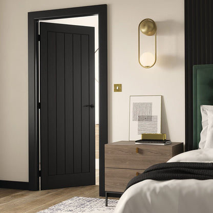 JB Kind Cottage 5 Black Moulded Internal Door - JJ Building Materials