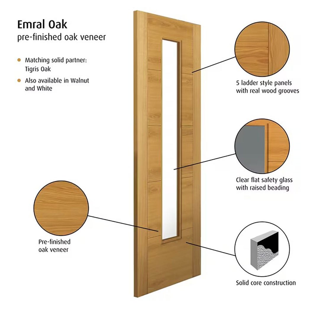 JB Kind Emral Fully Finished Glazed Internal Fire Door - JJ Building Materials