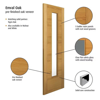 JB Kind Emral Fully Finished Glazed Internal Fire Door - JJ Building Materials