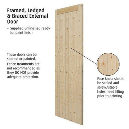 JB Kind Framed, Ledged & Braced Boarded External Door - JJ Building Materials
