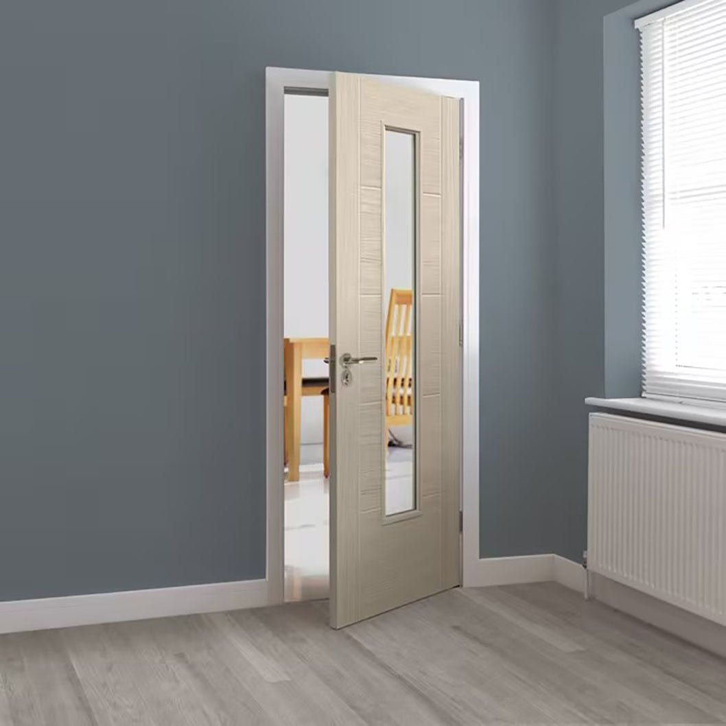 JB Kind Ivory Glazed Laminate Internal Door - JJ Building Materials