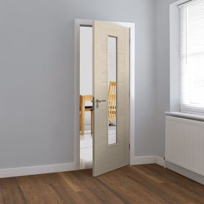 JB Kind Ivory Glazed Laminate Internal Door - JJ Building Materials