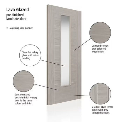 JB Kind Lava Fully Finished Laminate Glazed Internal Door - JJ Building Materials