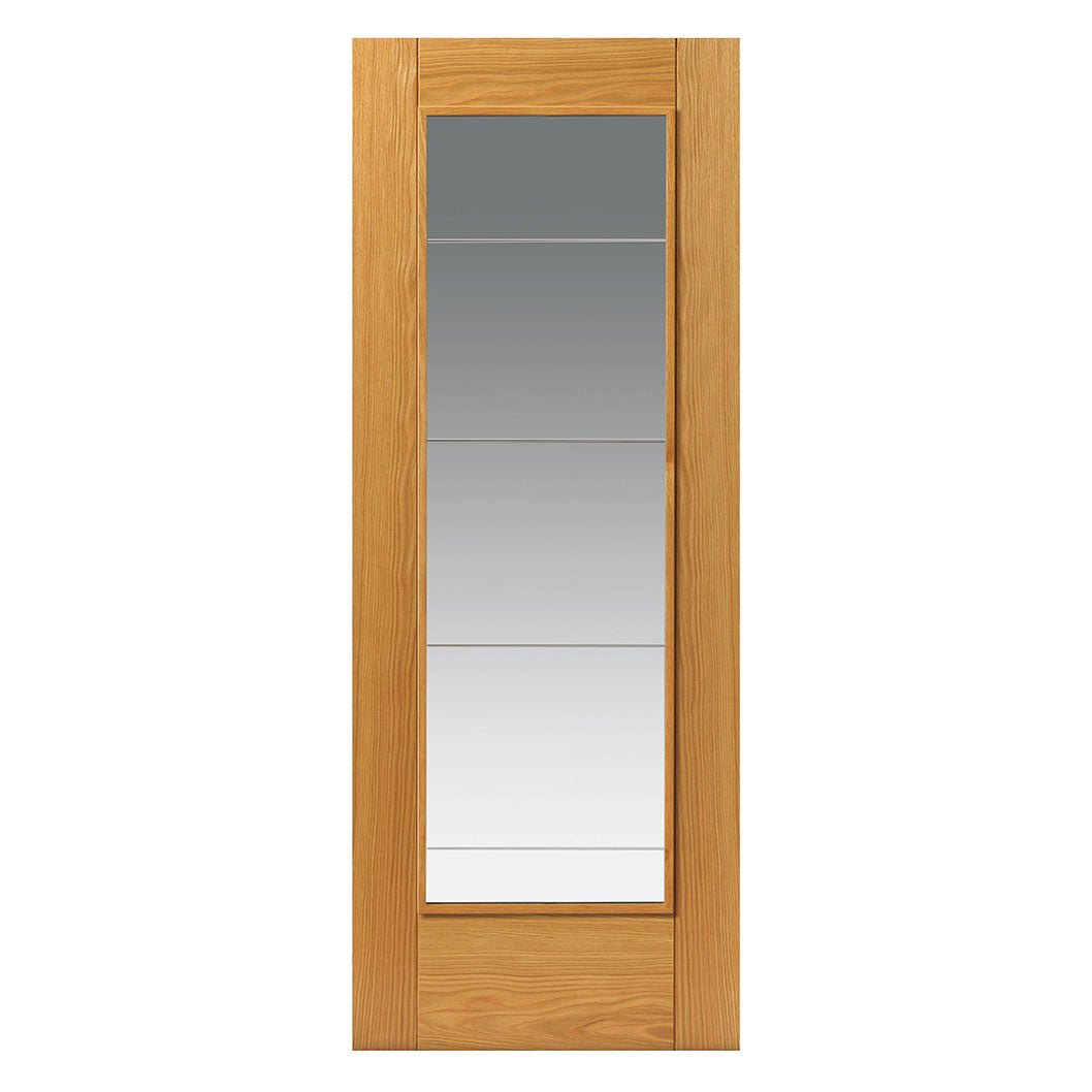 JB Kind Medina Fully Finished Oak Glazed Internal Door - JJ Building Materials