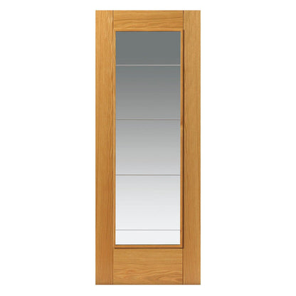 JB Kind Medina Fully Finished Oak Glazed Internal Door - JJ Building Materials
