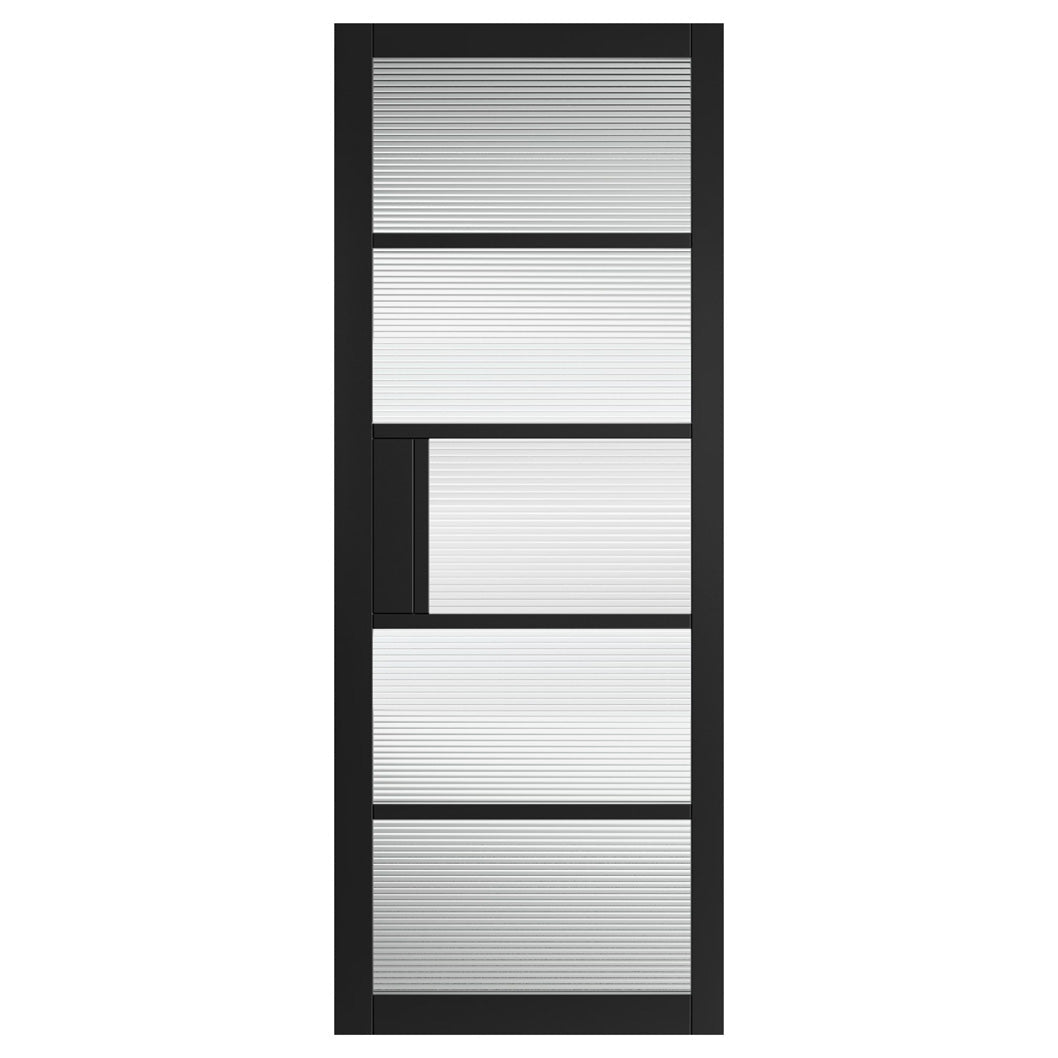 JB Kind Metro Black Reeded Glass Internal Door - JJ Building Materials